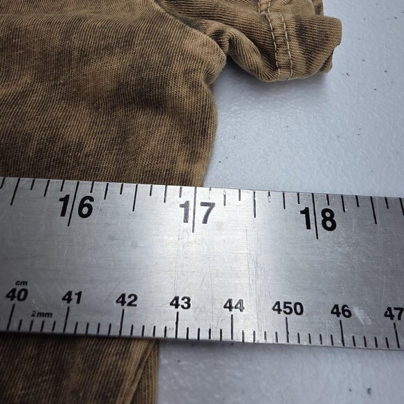 Fleur De Lis Shirt Womens Large Brown V-Neck Rhinestone Graphic Mineral Wash - Picture 7 of 8